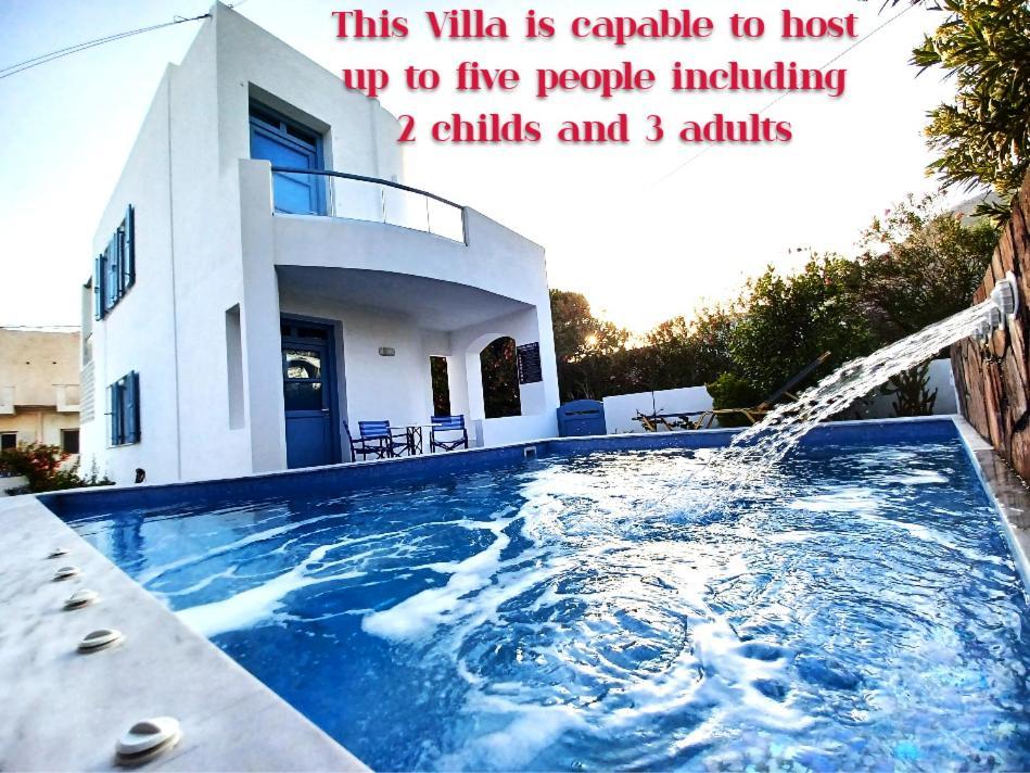 Located By The Sea One Beachfront Private Captain Lazaros Pool Villa With Loft In 750Sqm Spacious Private Plot-Jacuzzi-Sunrelax-Furnished Terace-Gazebo-Private Parking,Sleep 3 Adults And 2 Children, Just Steps From The Black Beach-Seaview Періса Екстер'єр фото