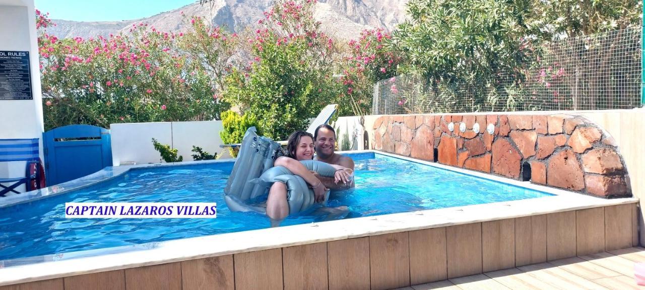 Located By The Sea One Beachfront Private Captain Lazaros Pool Villa With Loft In 750Sqm Spacious Private Plot-Jacuzzi-Sunrelax-Furnished Terace-Gazebo-Private Parking,Sleep 3 Adults And 2 Children, Just Steps From The Black Beach-Seaview Періса Екстер'єр фото