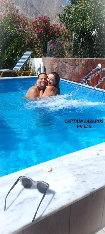 Located By The Sea One Beachfront Private Captain Lazaros Pool Villa With Loft In 750Sqm Spacious Private Plot-Jacuzzi-Sunrelax-Furnished Terace-Gazebo-Private Parking,Sleep 3 Adults And 2 Children, Just Steps From The Black Beach-Seaview Періса Екстер'єр фото