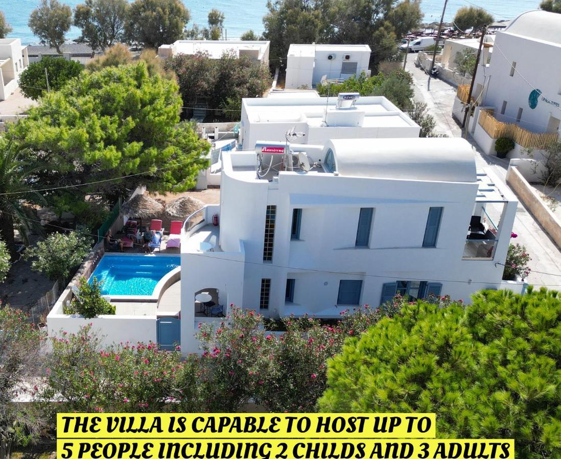 Located By The Sea One Beachfront Private Captain Lazaros Pool Villa With Loft In 750Sqm Spacious Private Plot-Jacuzzi-Sunrelax-Furnished Terace-Gazebo-Private Parking,Sleep 3 Adults And 2 Children, Just Steps From The Black Beach-Seaview Періса Екстер'єр фото