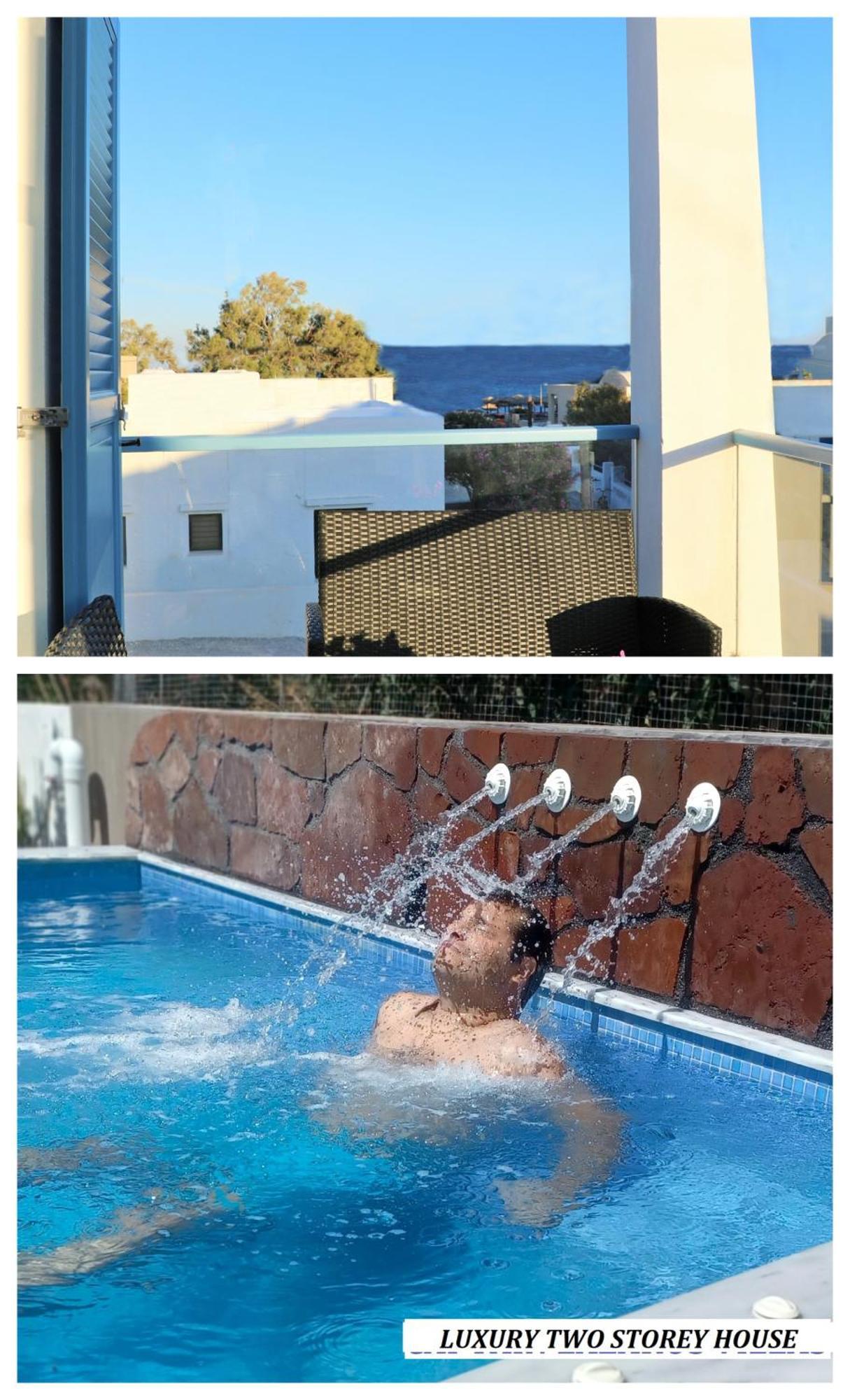 Located By The Sea One Beachfront Private Captain Lazaros Pool Villa With Loft In 750Sqm Spacious Private Plot-Jacuzzi-Sunrelax-Furnished Terace-Gazebo-Private Parking,Sleep 3 Adults And 2 Children, Just Steps From The Black Beach-Seaview Періса Екстер'єр фото