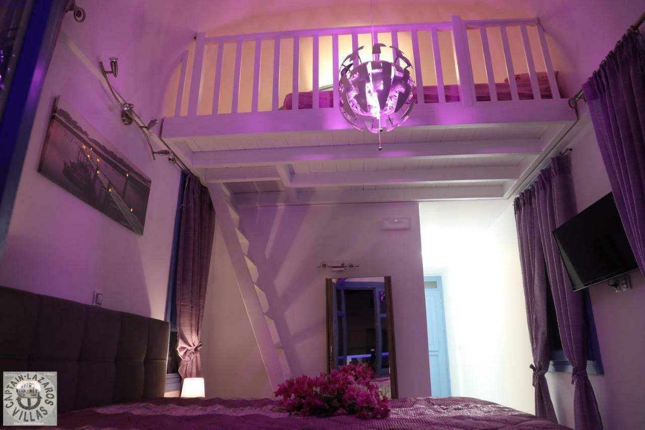 Located By The Sea One Beachfront Private Captain Lazaros Pool Villa With Loft In 750Sqm Spacious Private Plot-Jacuzzi-Sunrelax-Furnished Terace-Gazebo-Private Parking,Sleep 3 Adults And 2 Children, Just Steps From The Black Beach-Seaview Періса Екстер'єр фото
