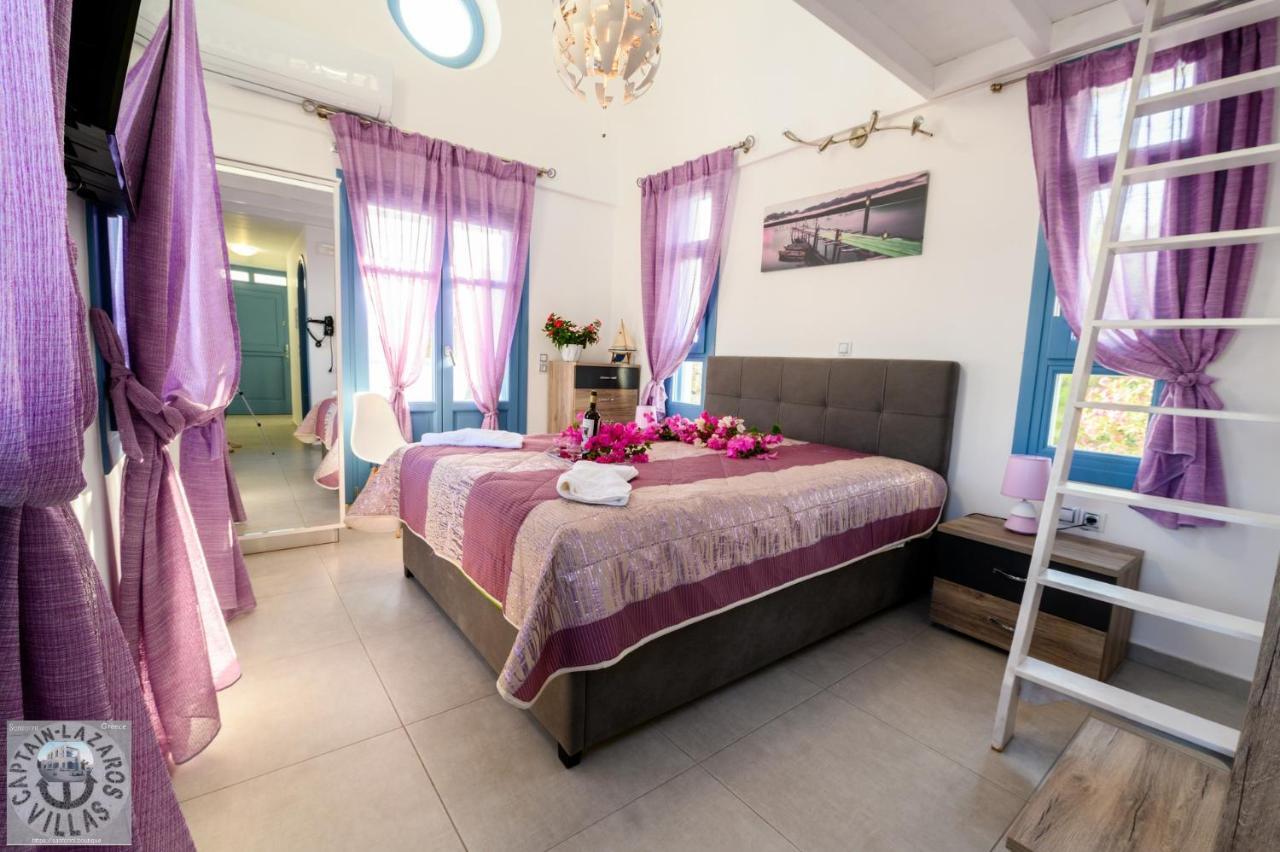 Located By The Sea One Beachfront Private Captain Lazaros Pool Villa With Loft In 750Sqm Spacious Private Plot-Jacuzzi-Sunrelax-Furnished Terace-Gazebo-Private Parking,Sleep 3 Adults And 2 Children, Just Steps From The Black Beach-Seaview Періса Екстер'єр фото